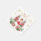 Nutcracker Winter Onederland 1st Birthday Red Serviette (Ecke)