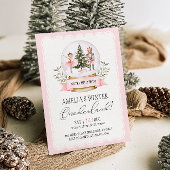 Nutcracker Winter Onederland Pink 1. Geburtstag Einladung