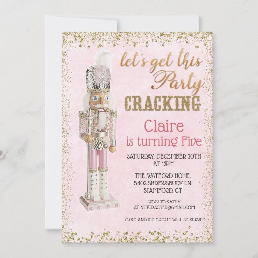 Nutcracker Winter zum Geburtstag Einladung (Vorderseite)