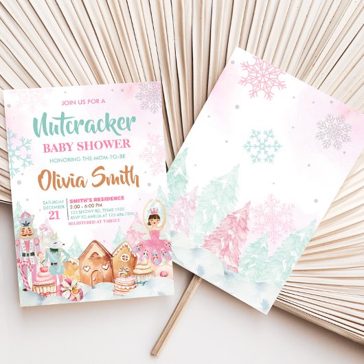 Nutcracker Winterschneeflocken Babydusche Einladung
