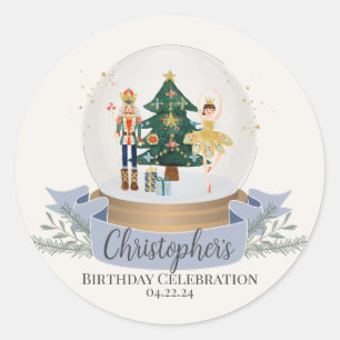 Nutcracker Winterwunderland Geburtstagsparty Runder Aufkleber