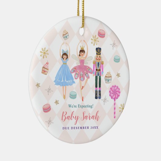 Nutcracker wir erwarten Elternschmuck Keramik Ornament (Rechts)