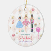 Nutcracker wir erwarten Elternschmuck Keramik Ornament (Links)
