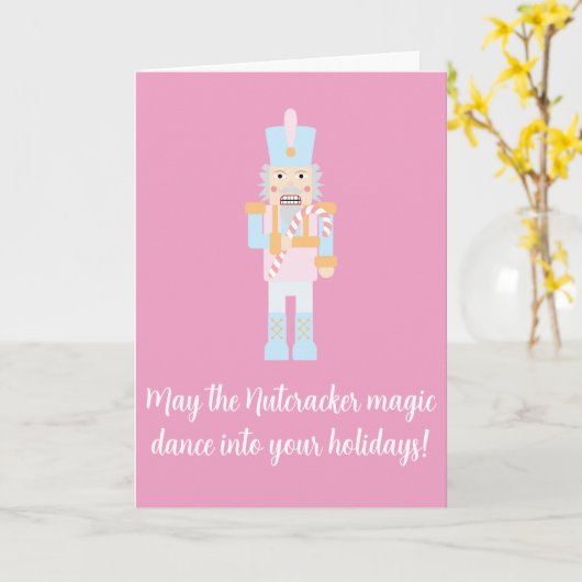 Nutcracker with a Candy Cane with Greeting Karte (Gelbe Blume)