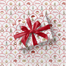 Nutcracker Wrapping Paper Festive Teddy Bear Geschenkpapier