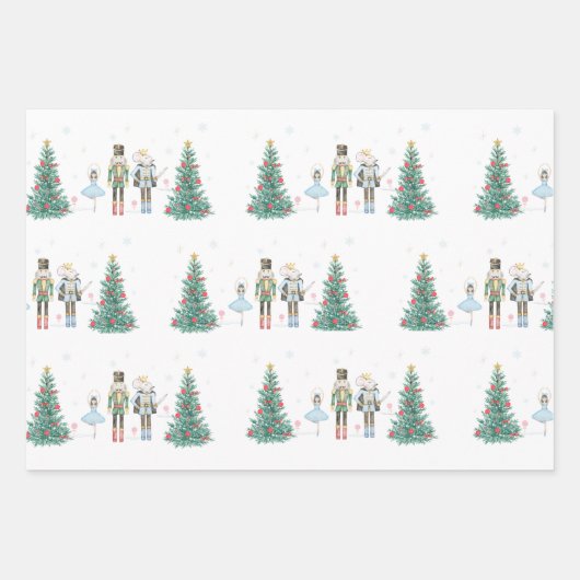 Nutcracker Wrapping Paper - Pastell und Feierlich Geschenkpapier Set (Vorderseite)