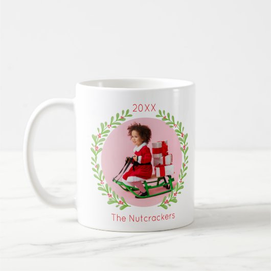 Nutcracker Wreath Christmas Foto Kaffeetasse (Links)