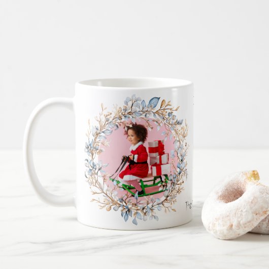 Nutcracker Wreath Christmas Foto Kaffeetasse (Mit Donut)