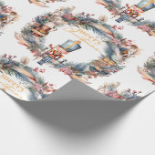 Nutcracker Wreath Frohe Weihnachten Geschenkpapier (Ecke)