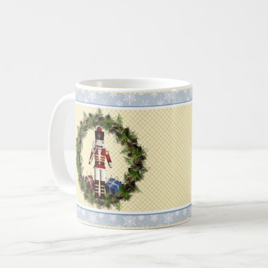 Nutcracker Wreath Weihnachts-Tasse Kaffeetasse (Vorderseite Links)