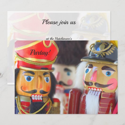 Nutcracker-Zahlen Einladung (Vorne/Hinten)