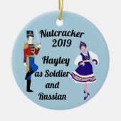 Nutcracker Ziersoldat und Russisch Keramik Ornament (Vorne)