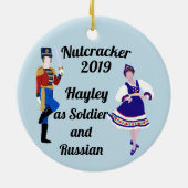 Nutcracker Ziersoldat und Russisch Keramik Ornament (Hinten)