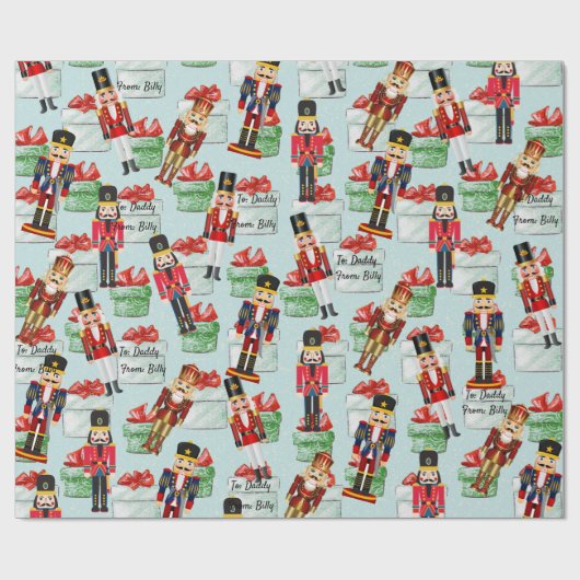 Nutcracker zum und aus Namenswrapping-Papier hinzu Geschenkpapier (Flach)