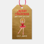 Nutcracker's Ballerina Red Tutu Frohe Weihnachten Geschenkanhänger (Vorderseite)