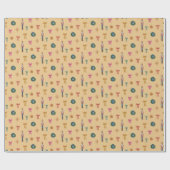 Nutcrackers Bows Peach Watercolor Wrapping Paper Geschenkpapier (Flach)