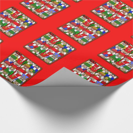 Nutcrackers Christmas Gift Wrap Wrapping Paper Geschenkpapier (Ecke)