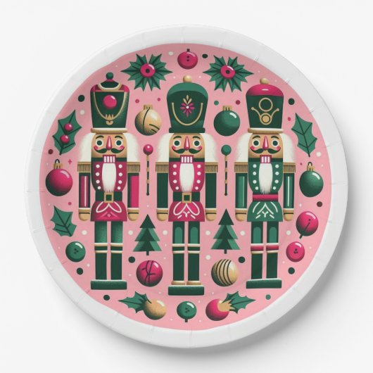 Nutcrackers Christmas Plate Pappteller (Vorderseite)