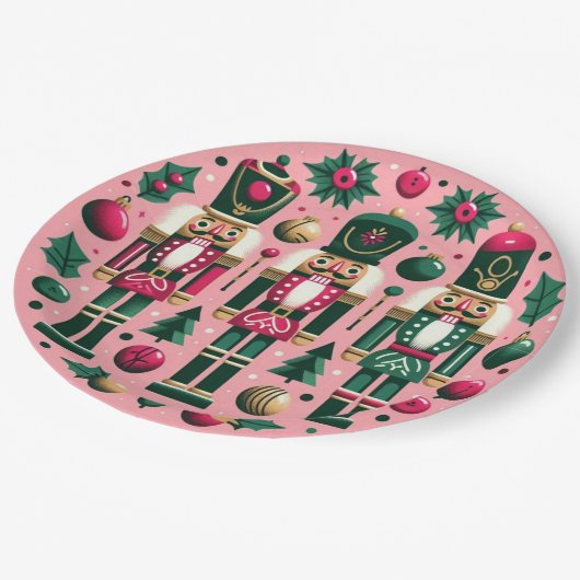 Nutcrackers Christmas Plate Pappteller (Schrägansicht)