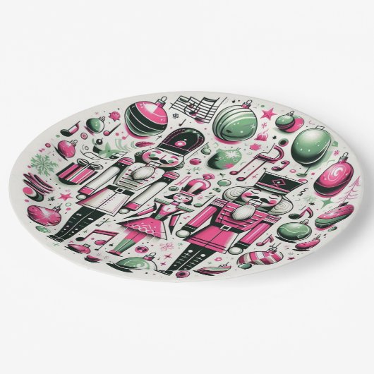 Nutcrackers Christmas Plate Pappteller (Schrägansicht)