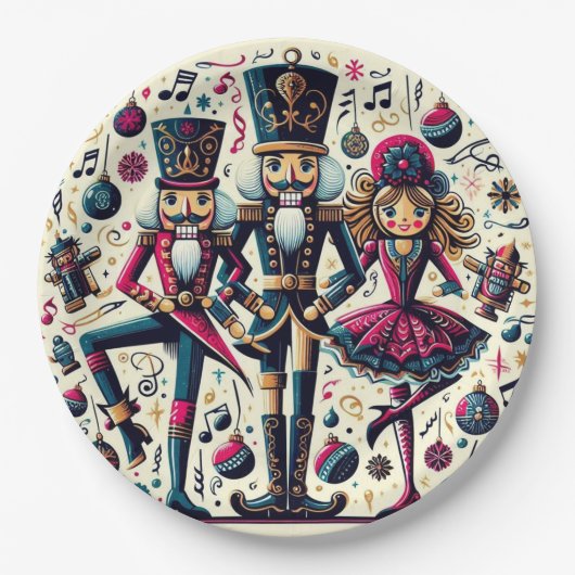 Nutcrackers Christmas Plate Pappteller (Vorderseite)