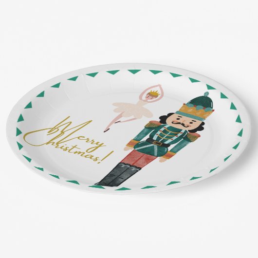 Nutcrackers Christmas Plate Pappteller (Schrägansicht)