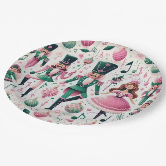 Nutcrackers Christmas Plate Pappteller (Schrägansicht)