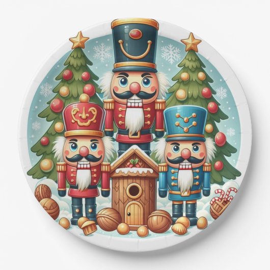 Nutcrackers Christmas Plate Pappteller (Vorderseite)