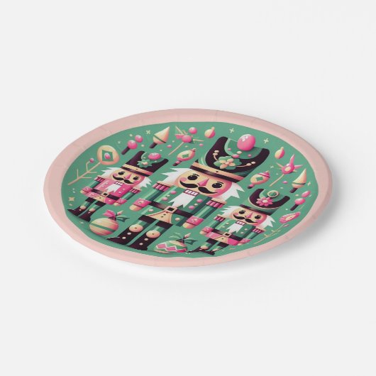 Nutcrackers Christmas Plate Pappteller (Schrägansicht)
