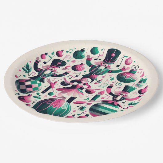 Nutcrackers Christmas Plate Pappteller (Schrägansicht)