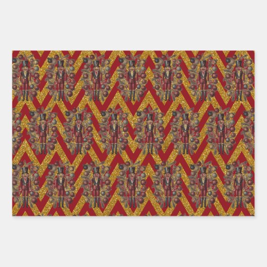 Nutcrackers Lila Gold Red Geschenkpapier Set (Vorderseite 3)