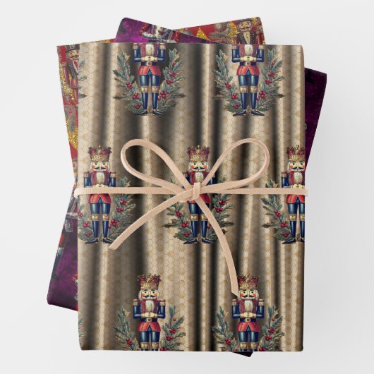 Nutcrackers Lila Gold Red Geschenkpapier Set (Beispiel)