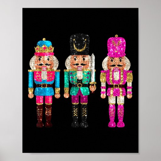 Nutcrackers Merry Christmas Funny Xmas Men Women Poster (Vorne)