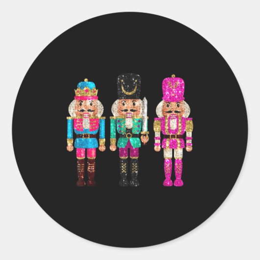 Nutcrackers Merry Christmas Funny Xmas Men Women Runder Aufkleber (Vorderseite)