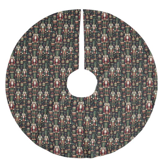 Nutcrackers Muster Baumrock Polyester Weihnachtsbaumdecke (Vorderseite)