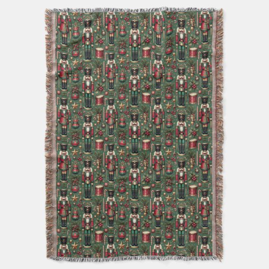 Nutcrackers Pattern Throw Blanket Decke (Vorderseite Vertikal)