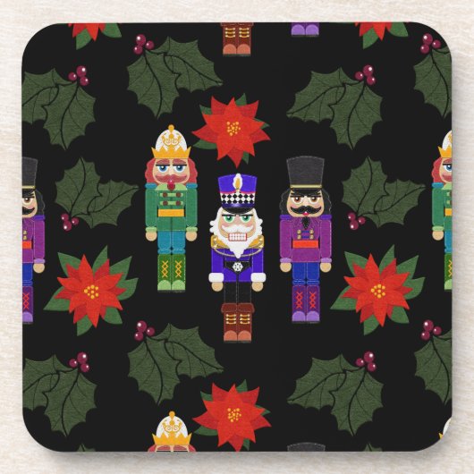 Nutcrackers Soldiers Faux Felt Style Whimsical Getränkeuntersetzer (Vorderseite)