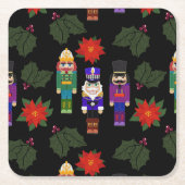 Nutcrackers Soldiers Faux Felt Style Whimsical Rechteckiger Pappuntersetzer (Vorderseite)