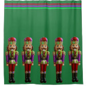 Nutcrackers Spaß Weihnachten Grün Lila Duschvorhang (Vorderseite)