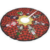 Nutcrackers und Red Kariert Polyester Weihnachtsbaumdecke (Schrägansicht)