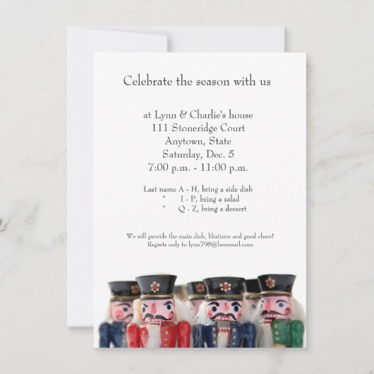 Nutcrackgruppe potluck einladung (Rückseite)