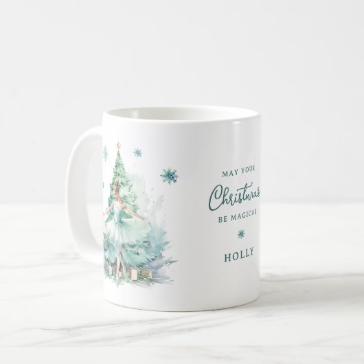 Nutcraker Mint Ballerina Personalisiert Weihnachte Kaffeetasse (Vorderseite Links)