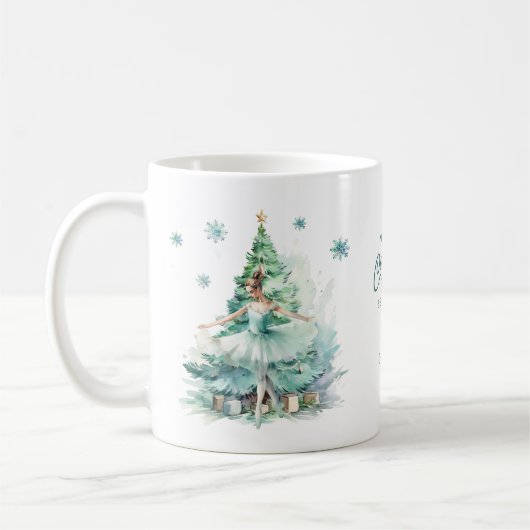 Nutcraker Mint Ballerina Personalisiert Weihnachte Kaffeetasse (Links)