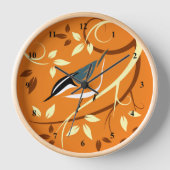 Nuthatch an Zweigschalenuhren Wanduhr (Vorderseite)