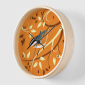 Nuthatch an Zweigschalenuhren Wanduhr (Winkel)