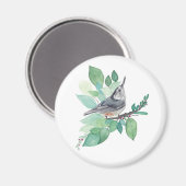 Nuthatch auf Zweig Magnet (Vorderseite/Rückseite)
