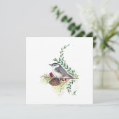 Nuthatch Beautiful Watercolor Note Card (Stehend Vorderseite)
