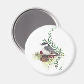 Nuthatch Bird Art Magnet (Vorderseite/Rückseite)