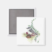 Nuthatch Bird Art Magnet (Vorderseite/Rückseite)