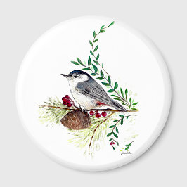 Nuthatch Bird Art Magnet